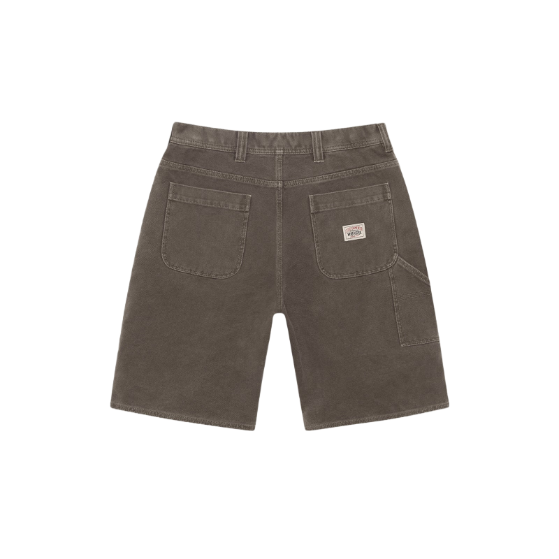 Stussy Brown Washed Canvas Worked Shorts-back