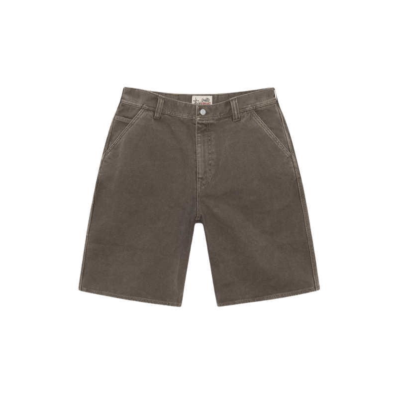 Stussy Brown Washed Canvas Worked Shorts
