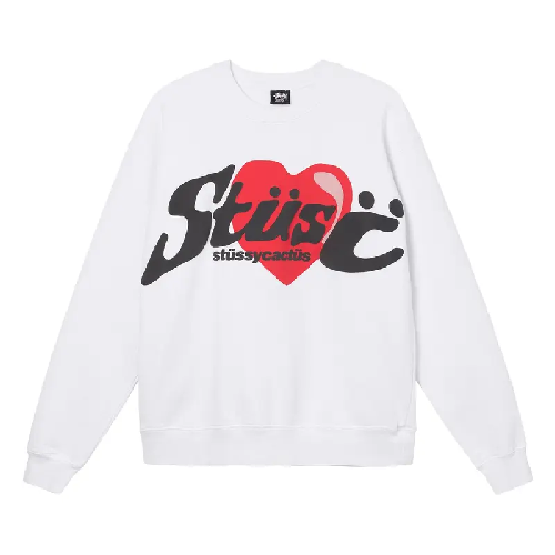 Stussy CPFM Heart White Crew Sweatshirt