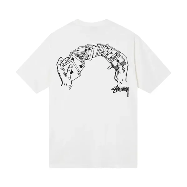 Stussy Card Shuffle White T-Shirt Back