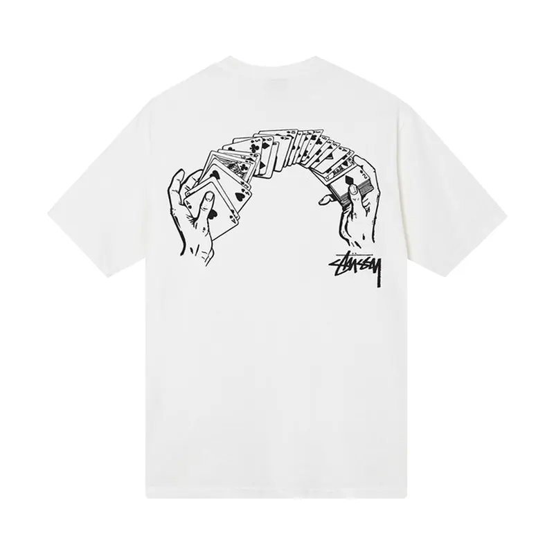 Stussy Card Shuffle White T-Shirt Back