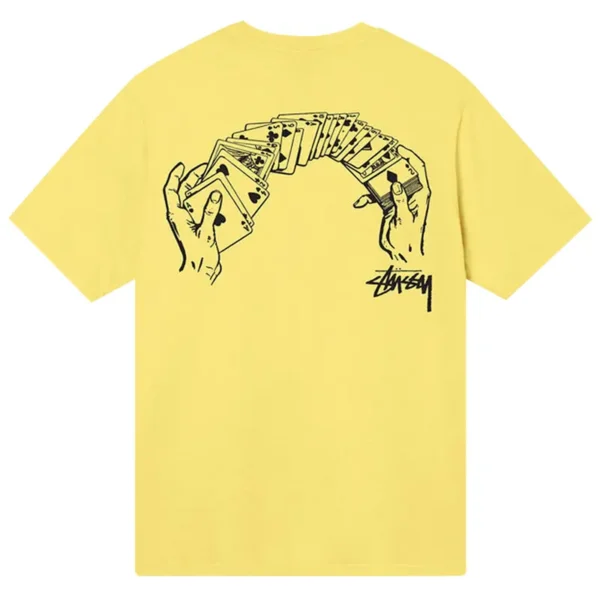 Stussy Card Shuffle Yellow T-Shirt Back