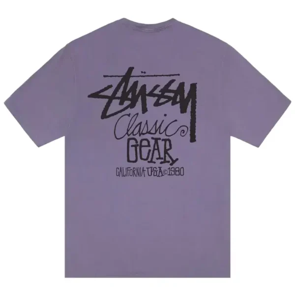 Stussy Classic Gear Purple T-Shirt Back