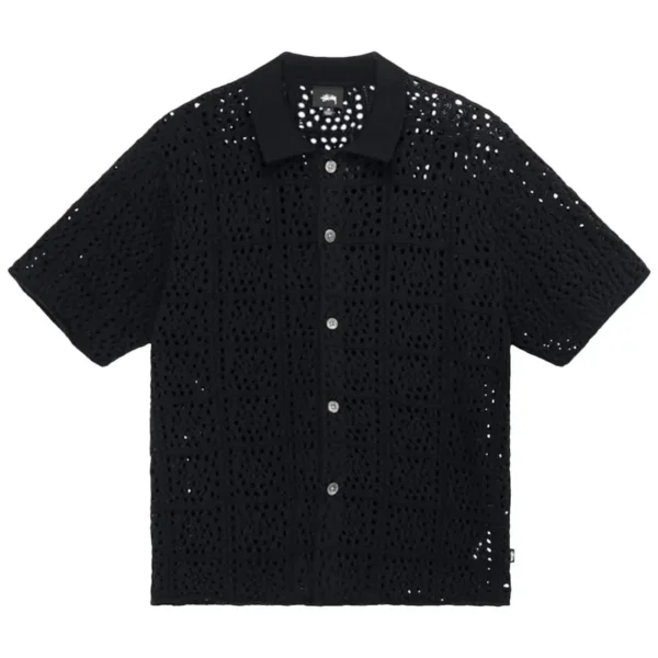 Stussy Crochet Black Shirt