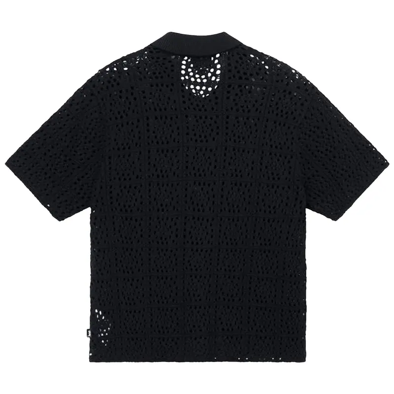 Stussy Crochet Black Shirt Back