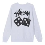 Stussy Dice Crewneck Ash Heather Sweater-back