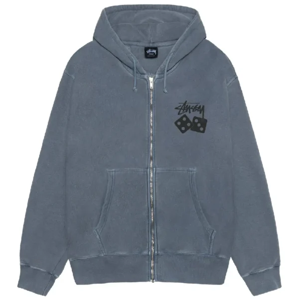 Stussy Dice Navy Zip Up Hoodie