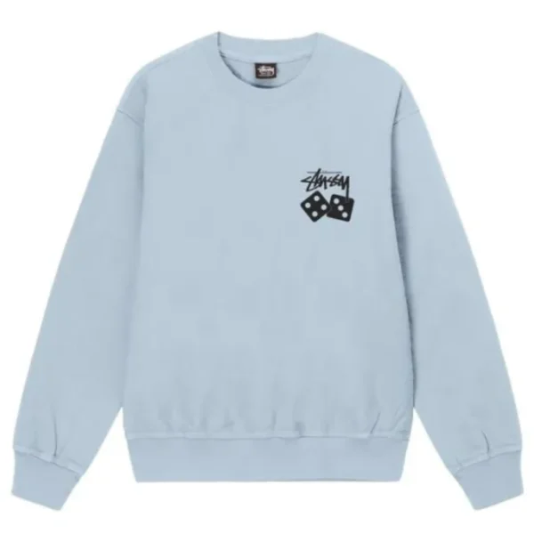 Stussy Dice Pigment Dyed Sky Blue Sweater