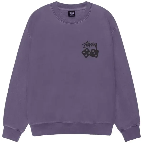 Stussy Dice Purple Crewneck LS Shirt
