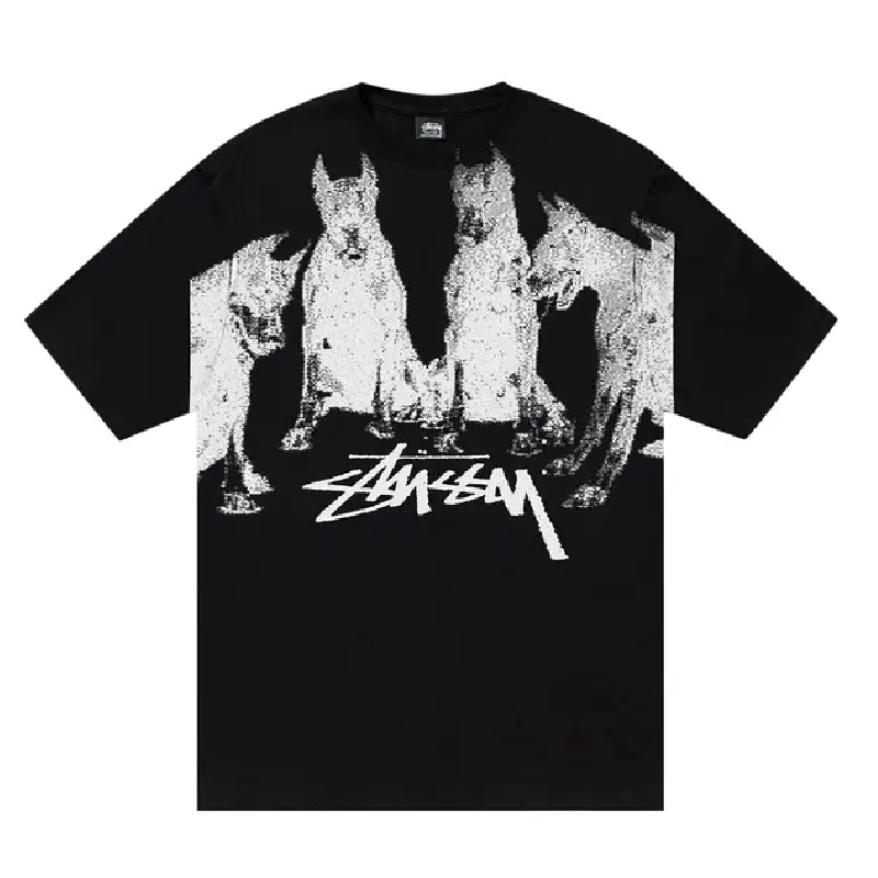 Stussy Doberman Black T Shirt