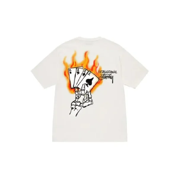 Stussy Flame Card White T-Shirt