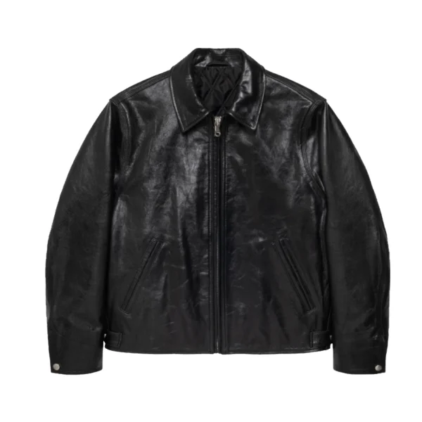Stussy Garage Black Leather Jacket