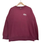 Stussy Guam Pullover Red Crewneck Shirt