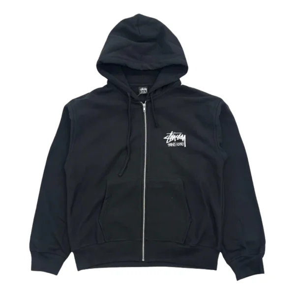 Stussy Hong Kong Zip Black Hoodie