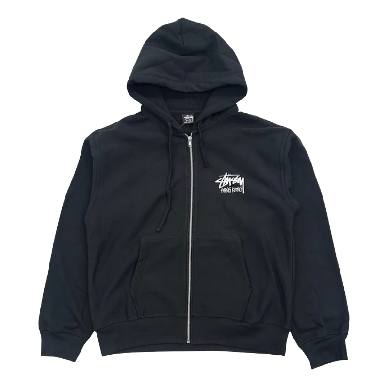 Stussy Hong Kong Zip Black Hoodie