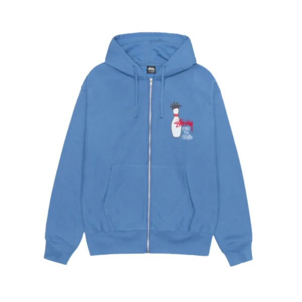 Stussy Kingpin Blue Zip Up Hoodie