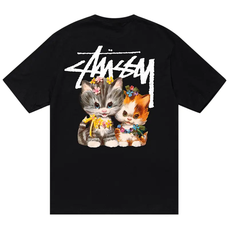 Stussy Kitten Black T-Shirt Back