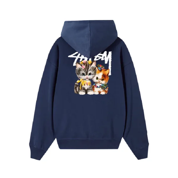 Stussy Kitten Blue Hoodie Back
