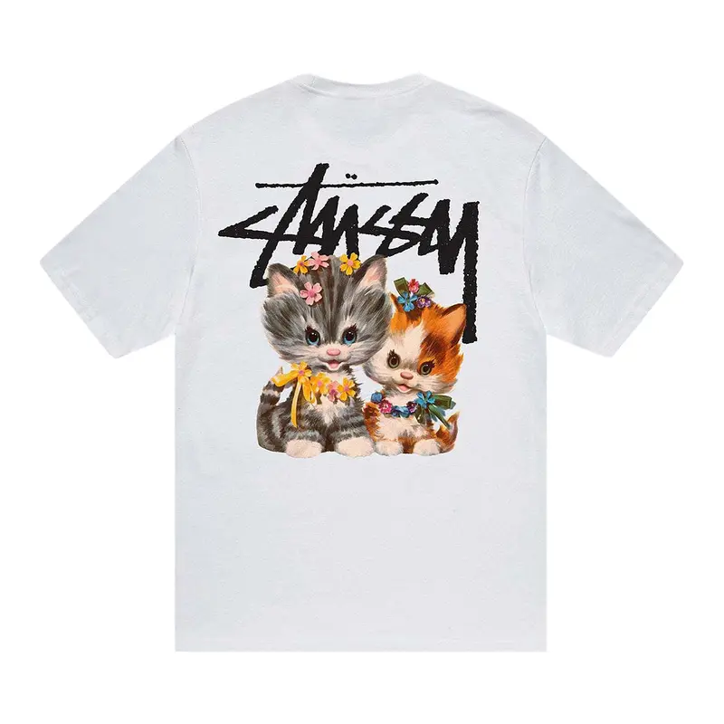 Stussy Kitten White T-Shirt Back