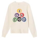 Stussy Knit Billiard Pool Ball Cream Sweater