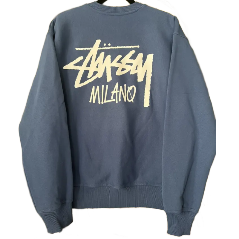 Stussy Milano Navy Long Sleeve Shirt-back