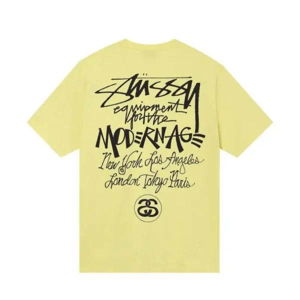 Stussy Modern Age Yellow Tee Back
