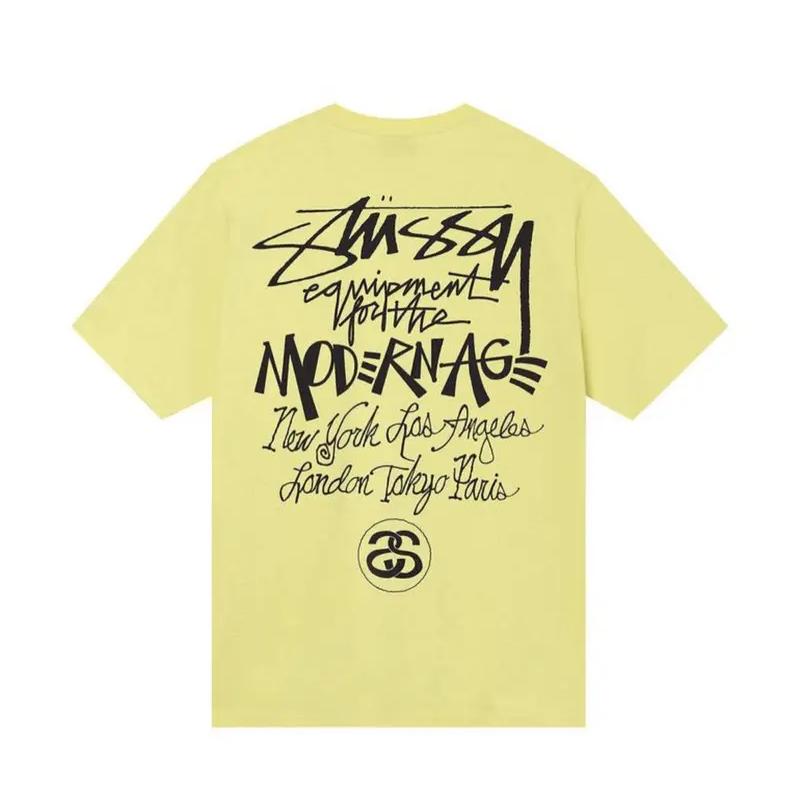 Stussy Modern Age Yellow Tee Back