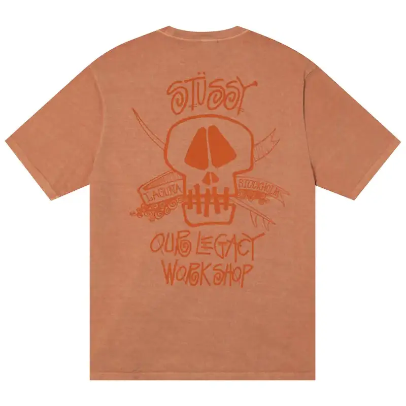 Stussy Our Legacy Surf Skull Orange T-Shirt Back