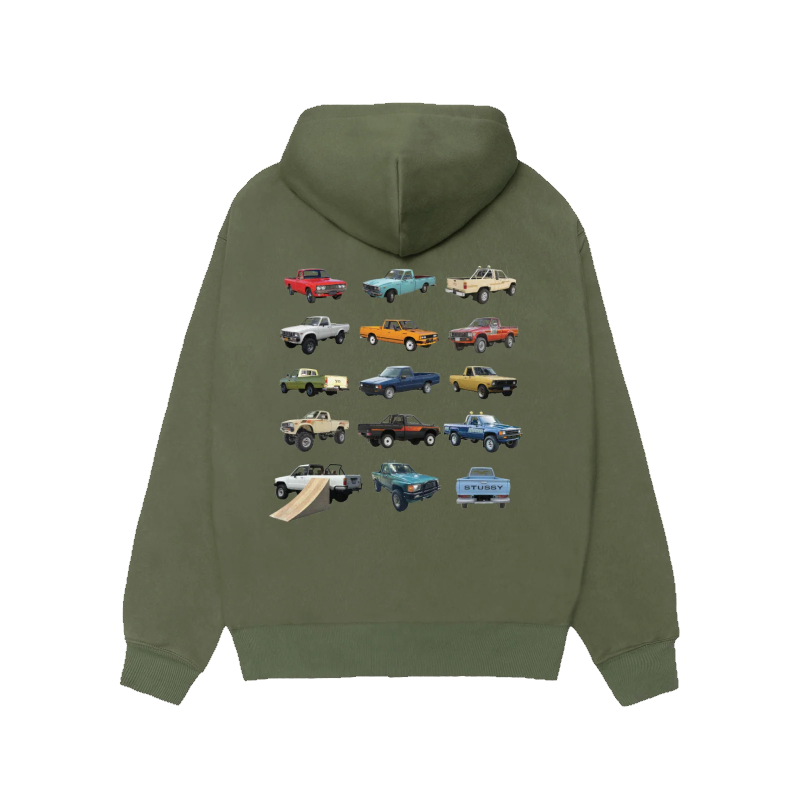 Stussy Pickup Olive Zip Up Hoodie-back