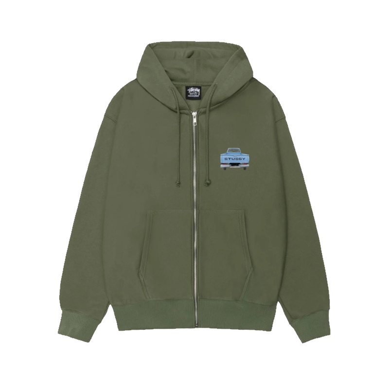 Stussy Pickup Olive Zip Up Hoodie