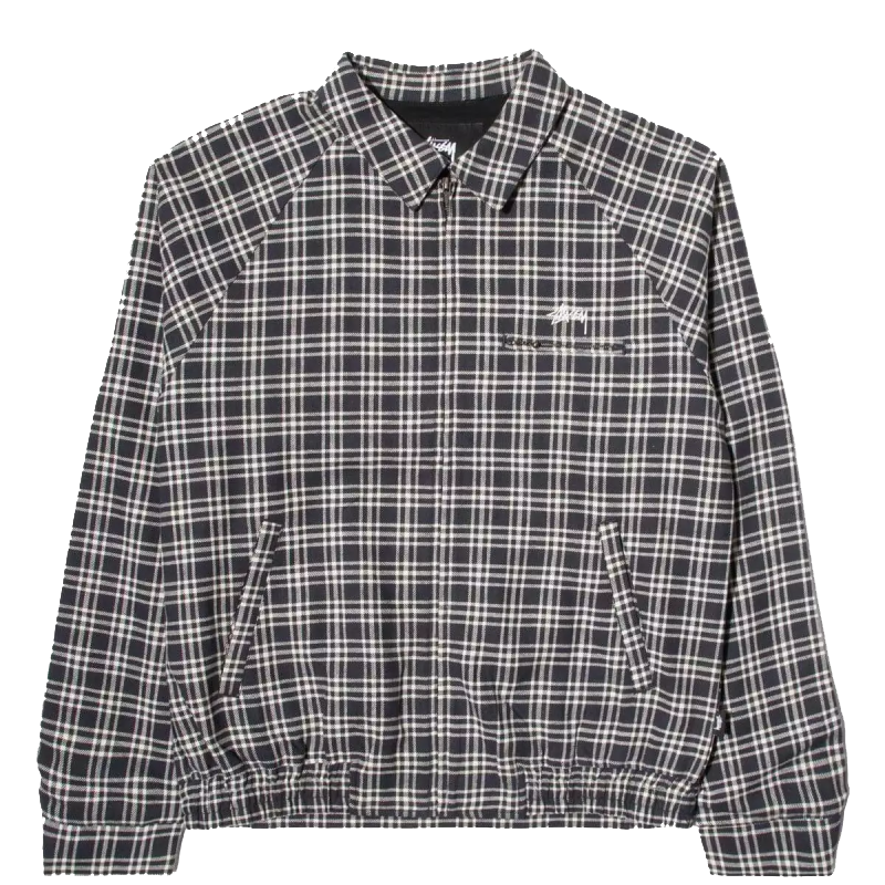Stussy Plaid Linen Bryan Navy Jacket Stussy Plaid Linen Bryan Navy Jacket