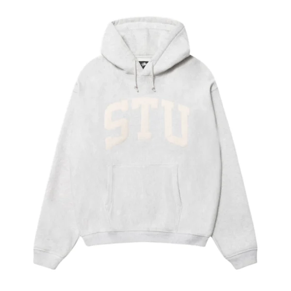 Stussy STU Relaxed Fit Ash Heather Hoodie