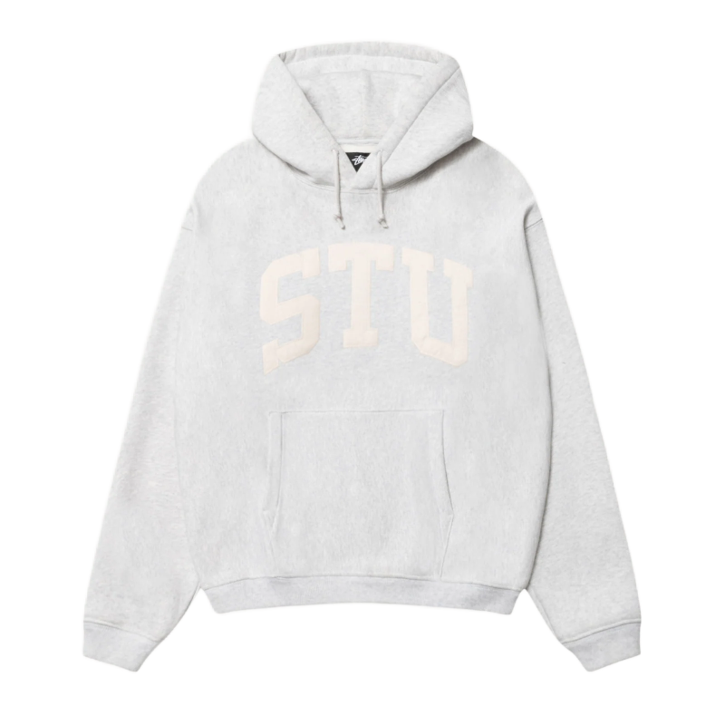 Stussy STU Relaxed Fit Ash Heather Hoodie