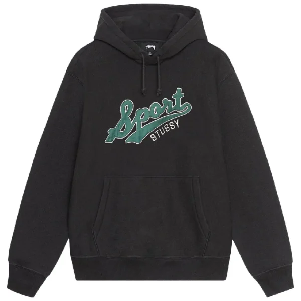 Stussy Satin Patch Black Hoodie