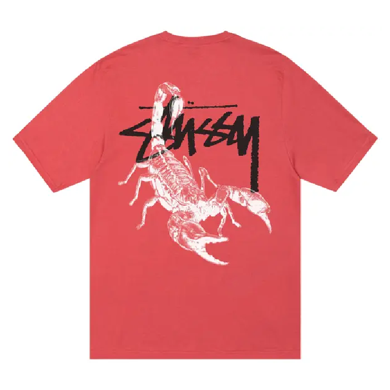 Stussy Scorpion Red T Shirt Back