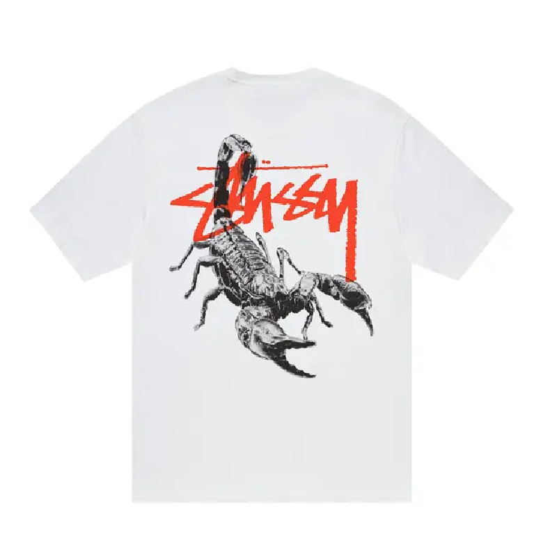 Stussy Scorpion White T Shirt Back