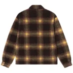 Stussy Shadow Plaid Sherpa Zip Brown jacket-back