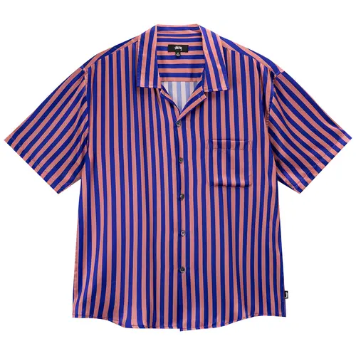 Stussy Silk Stripped Purple T-Shirt