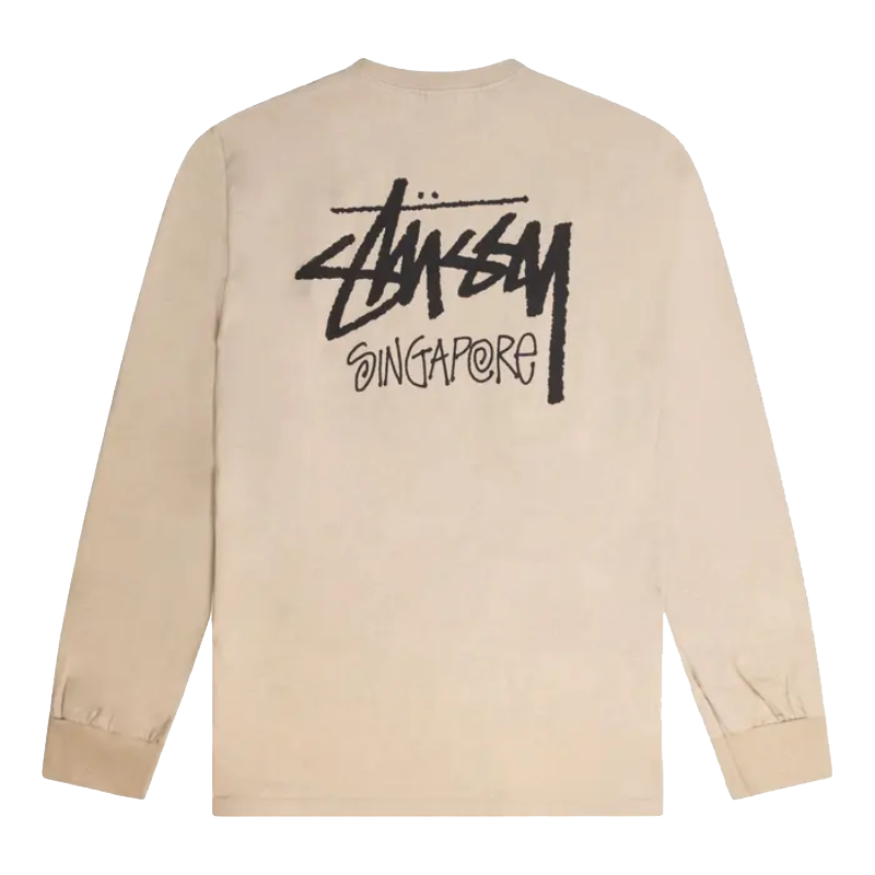Stussy Singapore Khaki Long Sleeve Shirt-back