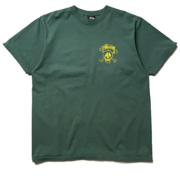 Stussy Skull Bones Green T-Shirt