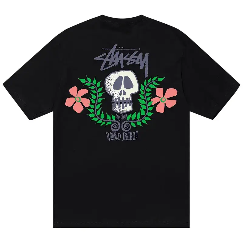 Stussy Skull Crest Black Tee Back