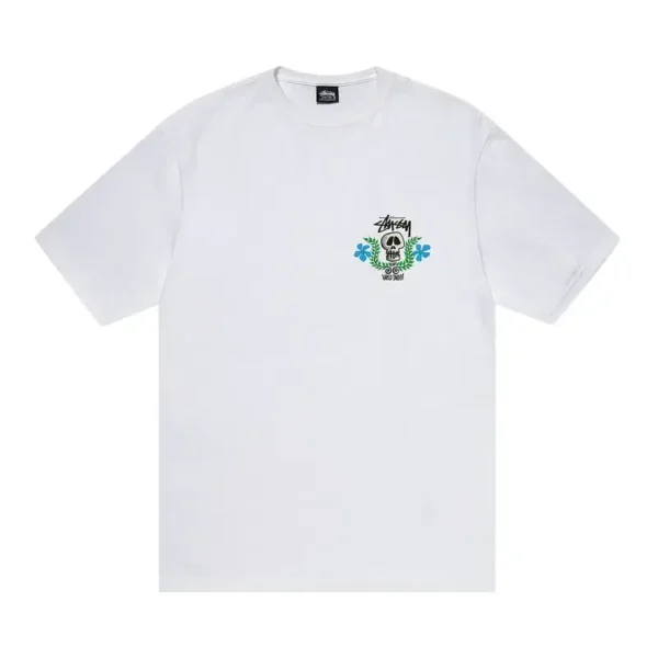 Stussy Skull Crest White Tee