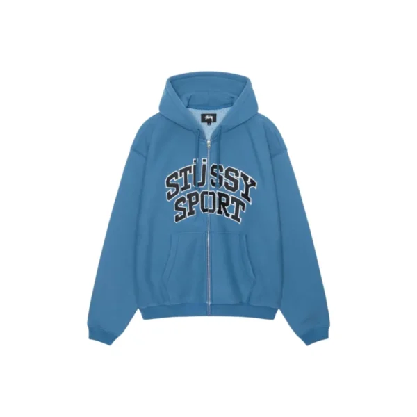 Stussy Sport Blue Zip Up Hoodie