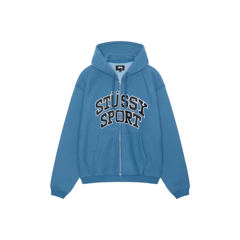 Stussy Sport Blue Zip Up Hoodie