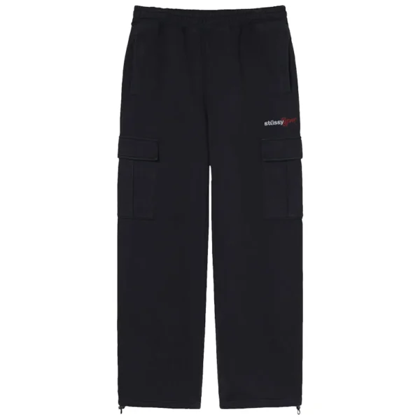 Stussy Sport Logo Cargo Black Sweatpants
