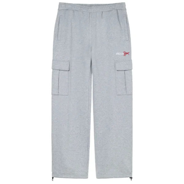 Stussy Sport Logo Cargo Grey Sweatpants