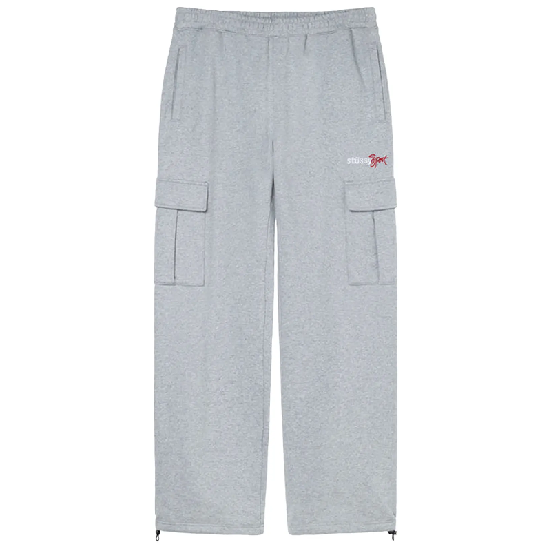 Stussy Sport Logo Cargo Grey Sweatpants