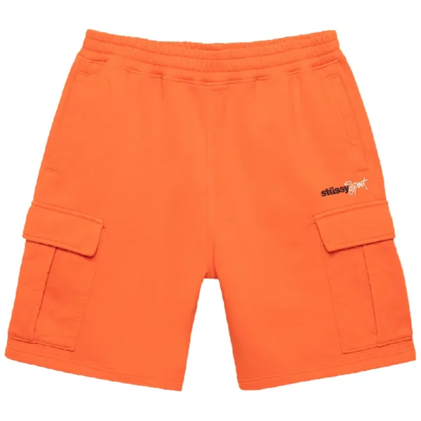 Stussy Sport Logo Orange Cargo Shorts