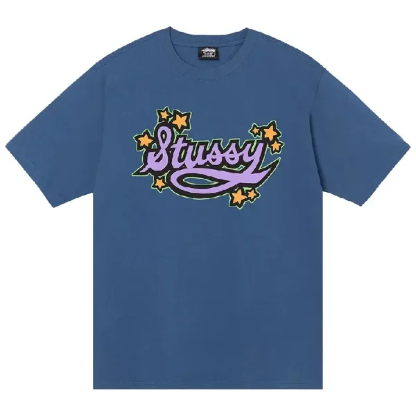 Stussy Star Script Blue T-Shirt