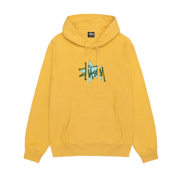 Stussy Star Yellow Pullover Hoodie